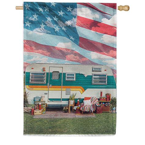 America Forever Patriotic Camping House Flag Double Sided USA Summer ...