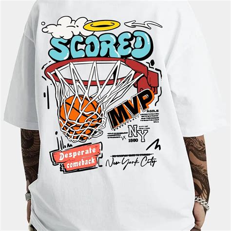 PICKUR MIND Cotton Blend Cartoon Basketball Print, Men's Graphic Design ...