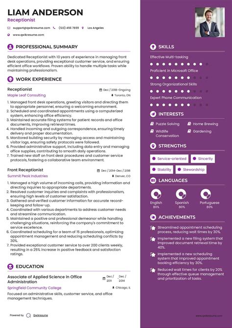 10+ Receptionist Resume Samples & Templates for 2025
