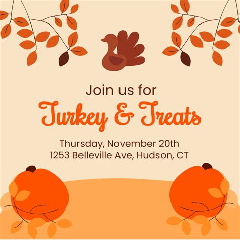 Preschool Thanksgiving Invitation Template