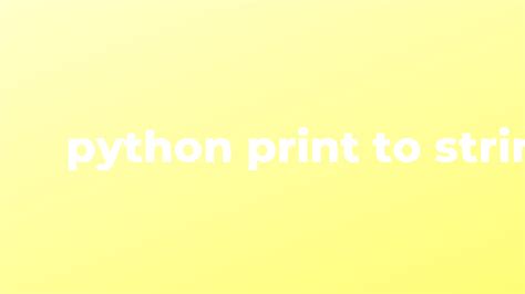 Print String Python 的图像结果