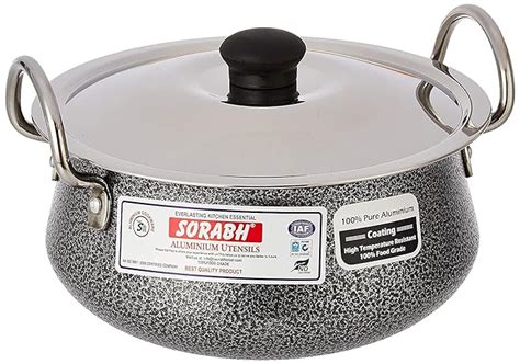 Buy Sorabh Induction Color Coated Aluminium Handi with Stainless Steel ...