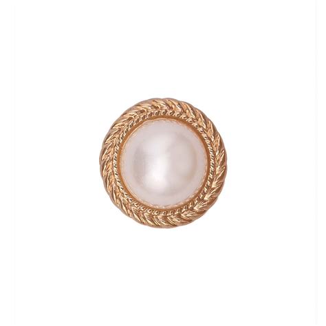 Round Shape Decorative Rounded Rim Shiny Gold Pearl Buttons – JHONEA ...
