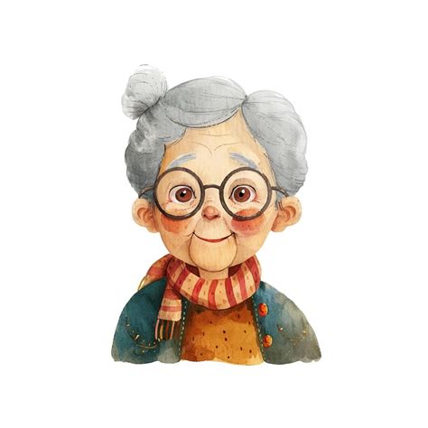 Ilustracja wektorowa babci w stylu akwareli | Wektor Premium