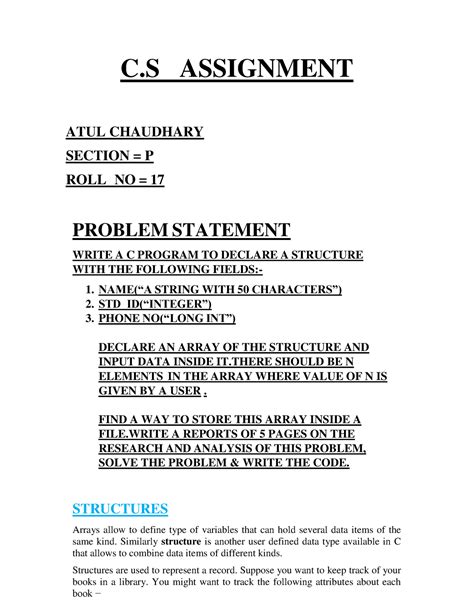 Atul Chauhary Assignment - C ASSIGNMENT ATUL CHAUDHARY SECTION = P ROLL ...