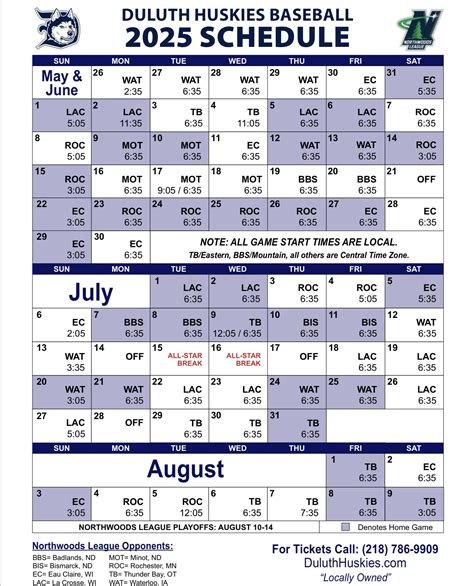 2025 Schedule! - Duluth Huskies