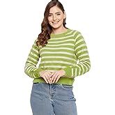 Buy Madame Womens Tie Up Neck Knitted Sweater (Brown_X-Large) at Amazon.in