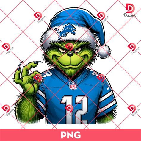 Detroit Lions Football Grinch PNG, Grinch NFL Lions Player PNG - SVG ...