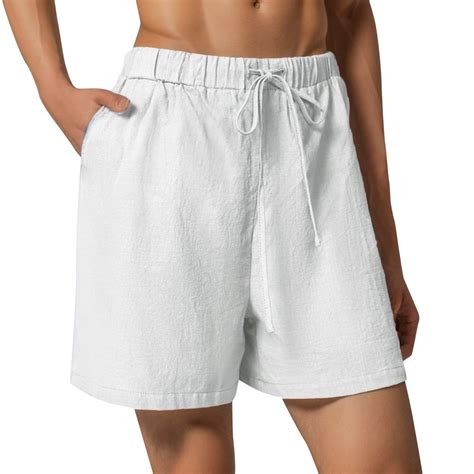 TOWED22 Women Summer Casual Cotton Shorts Drawstring Comfy Elastic ...