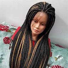 Box Braids In Style by Fully Braided Box Braids Lace Front Wig Color Solid Box Braids In Style