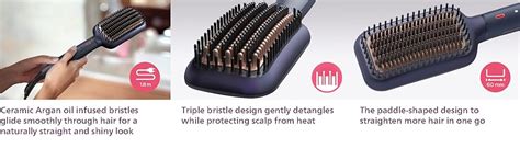 PHILIPS Heated Straightening Brush BHH885/10 (New) ThermoProtect ...
