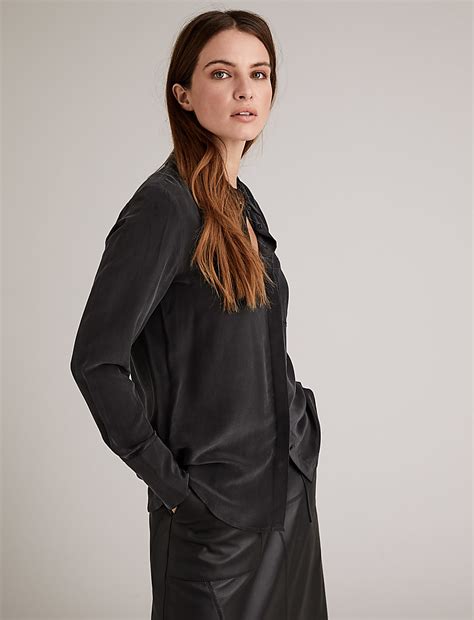 Buy Pure Silk Long Sleeve Shirt at Marks & Spencer