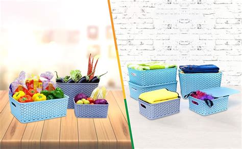 KOLORR Premium Elite Large Size Plastic Multipurpose Storage Baskets ...