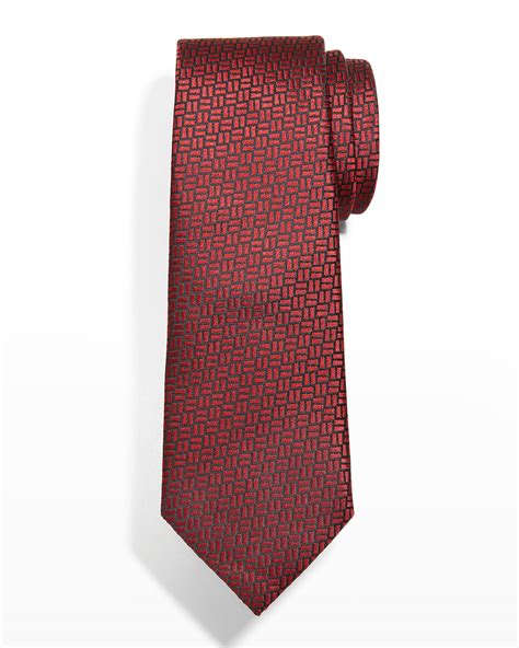 ZEGNA Men's Silk Allover Logo Tie | Neiman Marcus