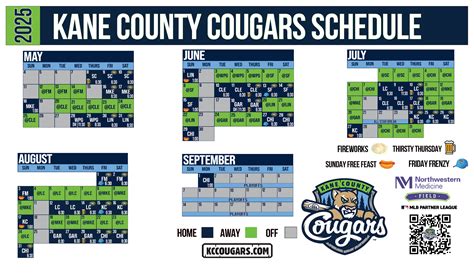 Cougars Announce 2025 Schedule — Kane County Cougars