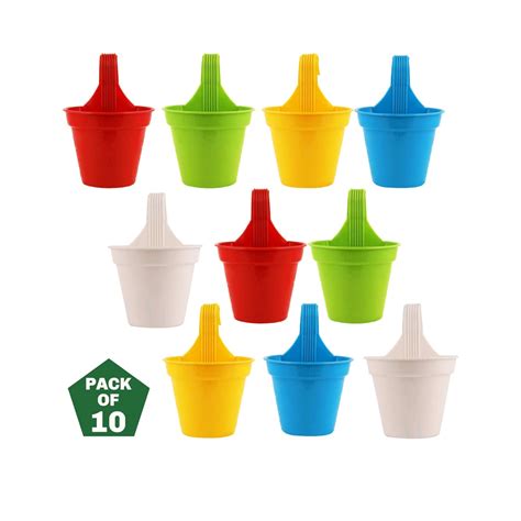 Leafy Tales Plastic Small Hook Hanging Pot, Multicolor 20.5 x 14.5 x 8. ...