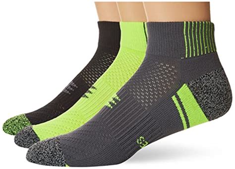 PowerSox Men's Half Cushion Low Cut Socks with Mositure Control, 3 ...