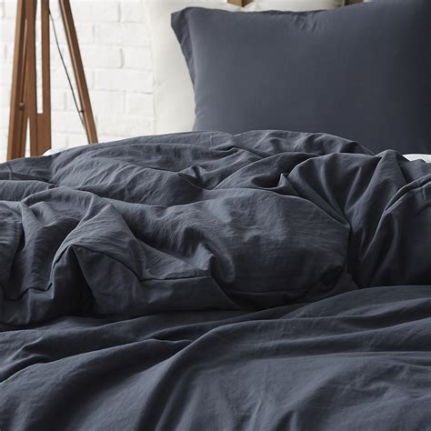 Neutral Faded Black Natural Loft Bedding Set - Machine Washable Bedding ...