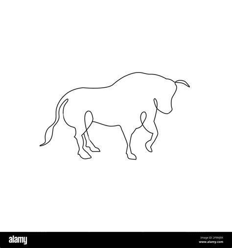 Bull or ox line one drawing tattoo. Bull or ox outline drawing ...