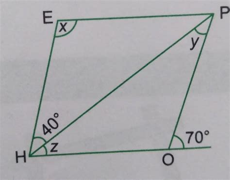 the adjacent figure HOPE is a parallelogram find the angle measures x,y ...