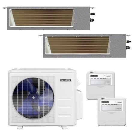 Durastar 17000 BTU Cooling / 18000 BTU Heating Dual Zone Mini Split ...