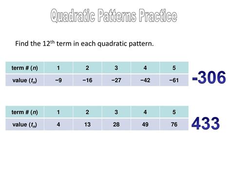 Image result for Quadratic Number Pattern Formula