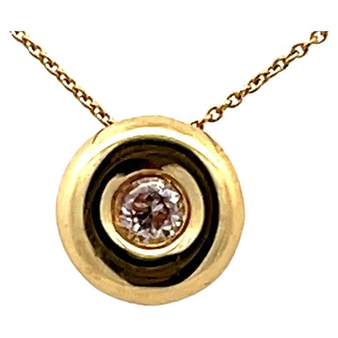 Cartier 18K Yellow Gold Puffy Hearts Pave Round Diamond Pendant ...