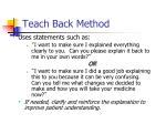 Image result for Teach Back Method Training
