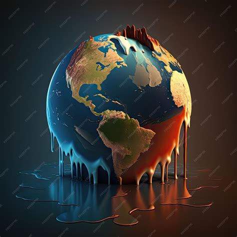 Planet earth melting. Climate change and global warming concept.