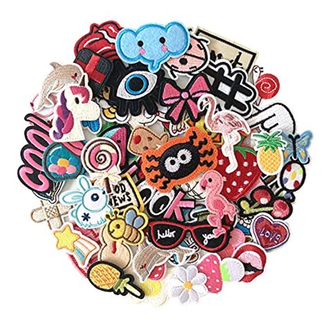 70Pcs Random Assorted Embroidered Iron on Patches, Cute Sewing Applique ...
