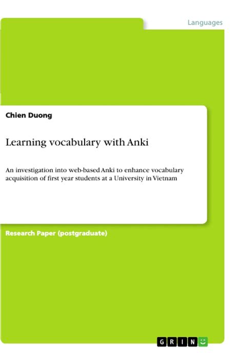 Learning vocabulary with Anki: An investigation into web-based Anki to ...