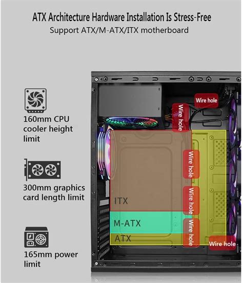 Buy HDYD Gaming Case,Mid-Tower PC Gaming Case ATX/M-ATX/ITX - Front I/O ...