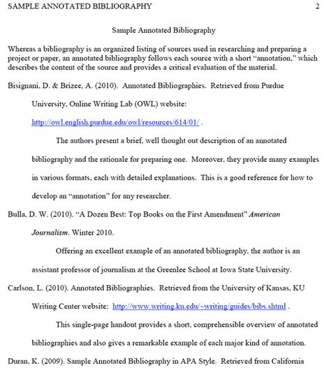 Image result for Annotated Bibliography Outline Example