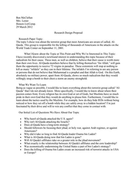 Image result for Research Design Proposal Example