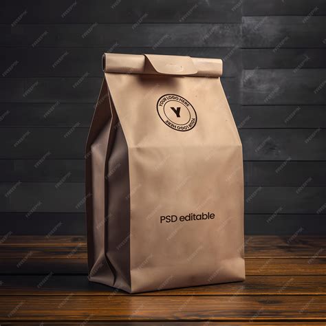 Premium PSD | Psd editable kraft paper bag mockup