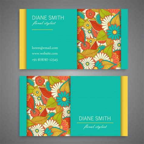 Floral Business Card Template 的图像结果