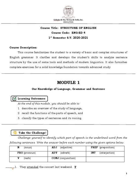 Structure of English Module 的图像结果