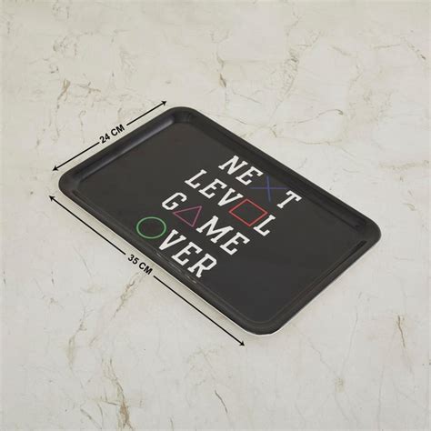 Buy Champion Black Printed Melamine Comfort Tray - 35x24cm from Home ...