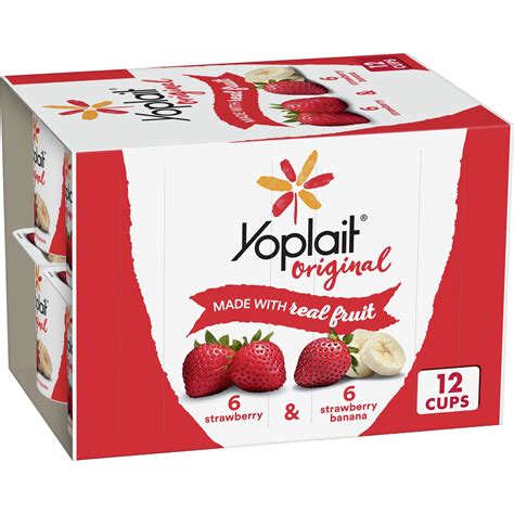 Buy Yoplait Original Low Fat Strawberry & Strawberry Banana Yogurt Cups ...