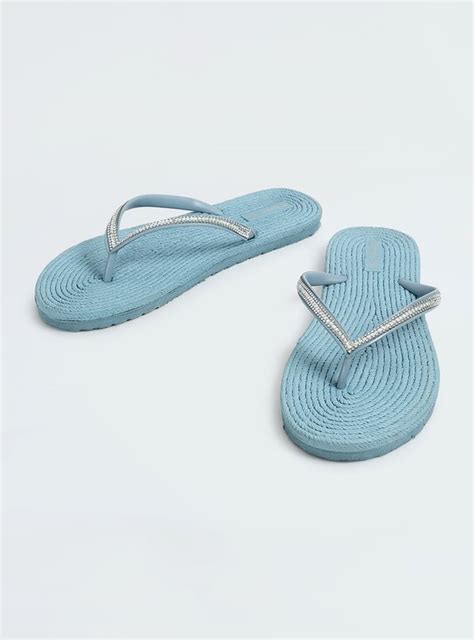 Buy Women Embellished V-Strap Slippers Online at just Rs. 299.0 ...