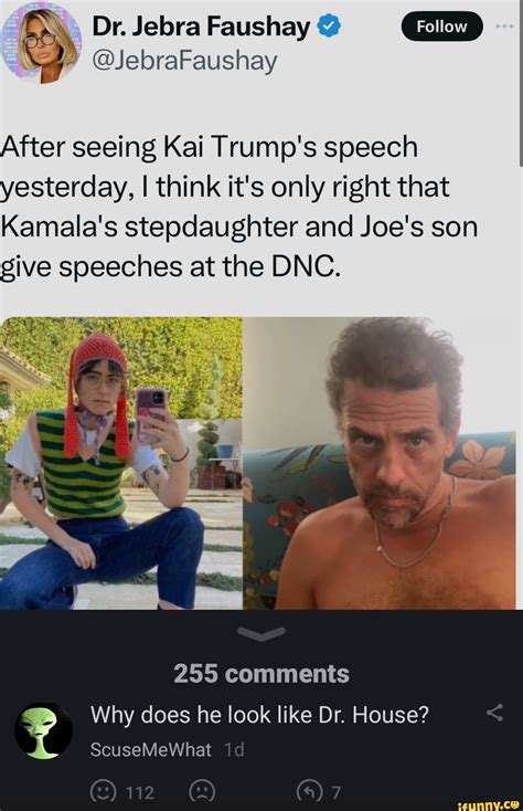 Dr, Jebra Faushay @JebraFaushay After seeing Kai Trump's speech ...