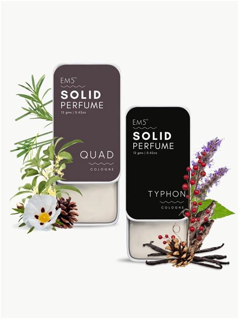 Buy EM5™ Pack of 2 Quad & Typhon Solid Perfumes | Alcohol Free Cologne ...