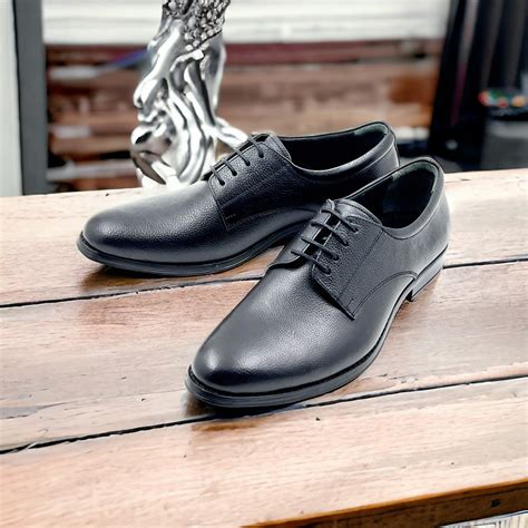 Men’s Black Leather Lace-Up Derby Shoes – LFL Stores