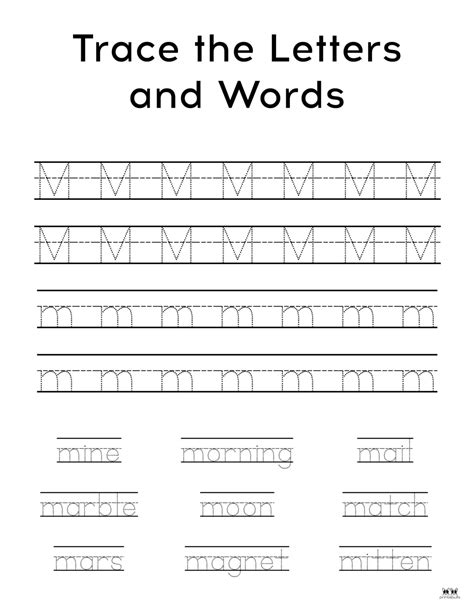 Letter M Worksheets - 50 FREE Printables | Printabulls