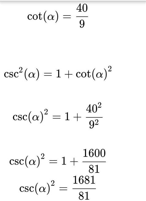 If cot theta 40/9 find the values of cosec theta and sin theta - Brainly.in