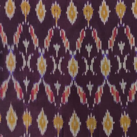 Silk Secco Pochampally Ikkat Dark Purple Intricate Comb Weave Handwove ...