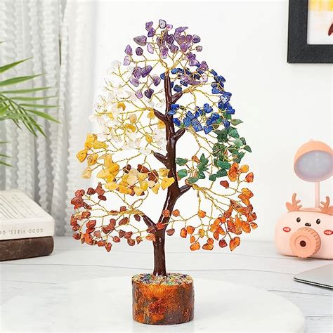 Buy HindCraft Seven Chakra Crystal Tree Good Luck Showpiece for Home ...