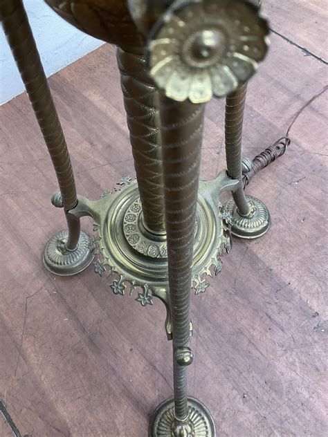 Lot - Antique Brass Electrified Organ/ Piano Floor Lamp