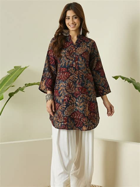 Teal Maroon Leaf Farshi Salwar Set