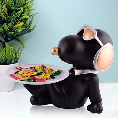 Buy zart Dog Showpiece for Home Decor showpiece (8 inch)(Resin, Black ...